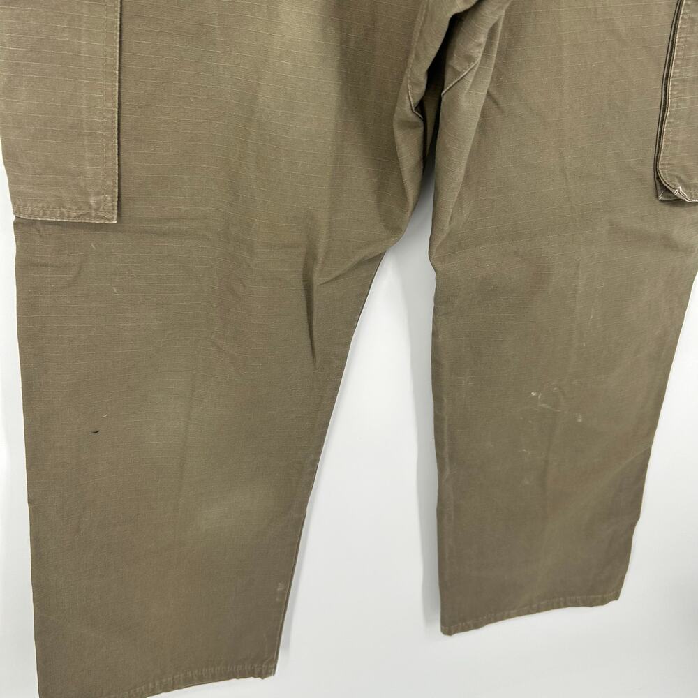 Men's Tan Wrangler Riggs Double Knee Canvas Ripstop Cargo Carpenter Pants 36x30 - Picture 9 of 10
